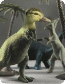 artist's impression of duck dinosaur (quackosaurus)